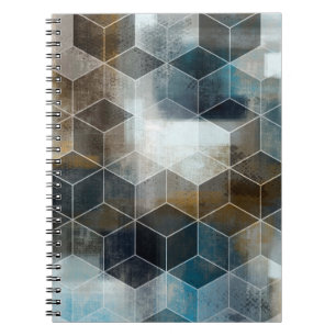 Caderno Espiral azulejos de parede coloridos digitais, design, fun