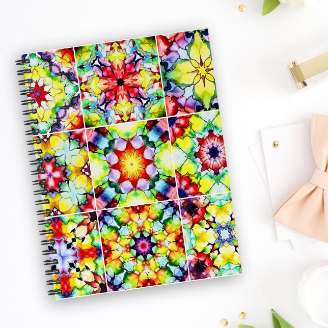 Caderno Espiral Azulejos do Mediterrâneo, Azulejos de Tinta Álcool (Criador carregado)