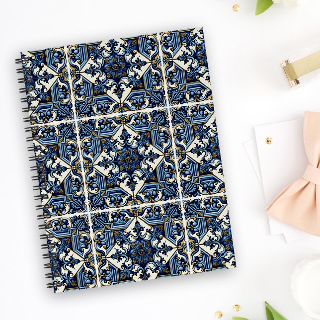 Caderno Espiral Azulejos do Mediterrâneo, Portugal, Azulejo, Majol (Criador carregado)