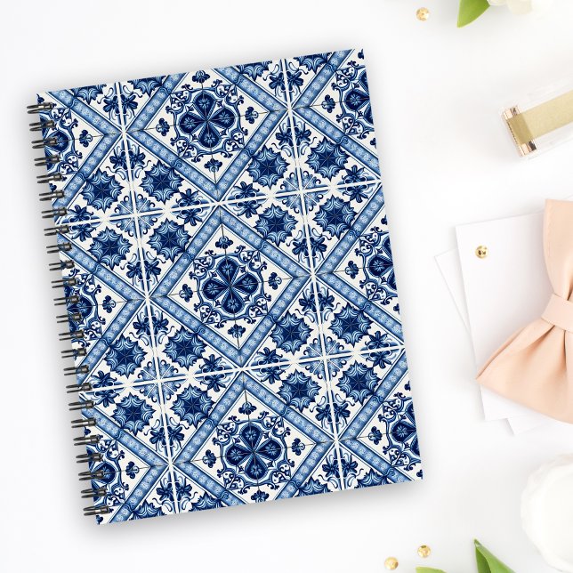 Caderno Espiral Azulejos do Mediterrâneo, Portugal, Azulejo, Majol (Criador carregado)