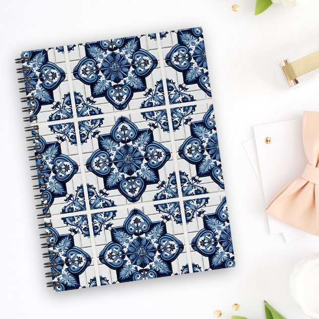 Caderno Espiral Azulejos do Mediterrâneo, Portugal, Azulejo, Majol (Criador carregado)