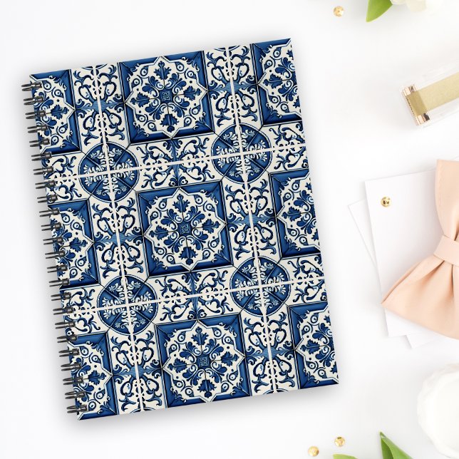 Caderno Espiral Azulejos do Mediterrâneo, Portugal, Azulejo, Majol (Criador carregado)