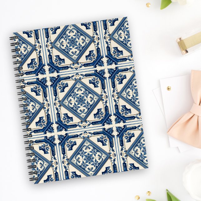 Caderno Espiral Azulejos do Mediterrâneo, Portugal, Azulejo, Majol (Criador carregado)
