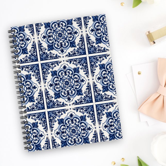 Caderno Espiral Azulejos do Mediterrâneo, Portugal, Azulejo, Majol (Criador carregado)