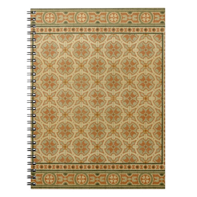 Caderno Espiral Azulejos do mosaico italiano decorativo pelo Visio (Frente)