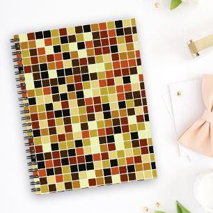 Caderno Espiral Azulejos piscinas, Azulejos Mosaicos Castanhos, Pa