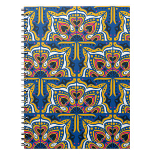 Caderno Espiral Azulejos portugal padrão sem descontinuidade
