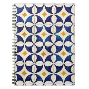 Caderno Espiral Azulejos Portugueses - Design de Padrão Azulejo