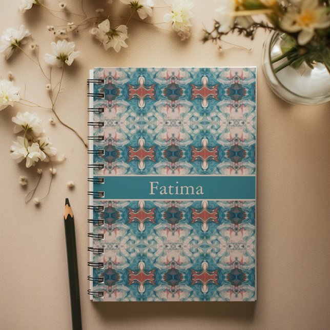 Caderno Espiral Azure Bloom, personalizado (Criador carregado)