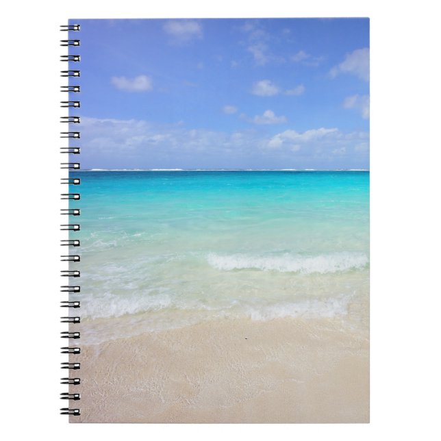 Caderno Espiral Azure Blue Caribe Praia Tropical (Frente)