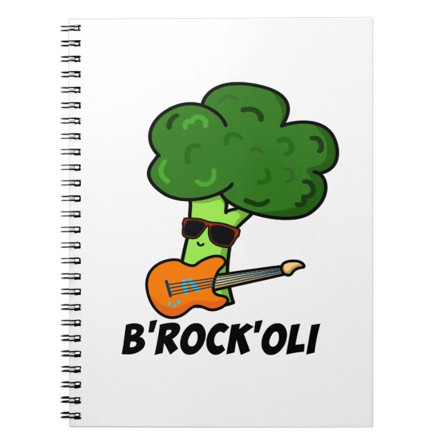 Caderno Espiral B-Rock-Oli Fun Rocker Brócolis Piada  (Frente)