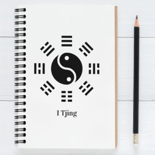Caderno Espiral Ba Gua, oito trigramas, yin yang personalizável