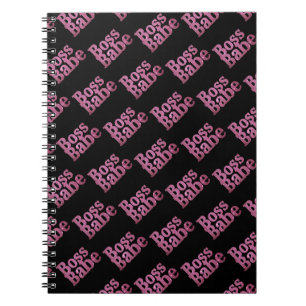 Caderno Espiral Babe do chefe rosa brilhante