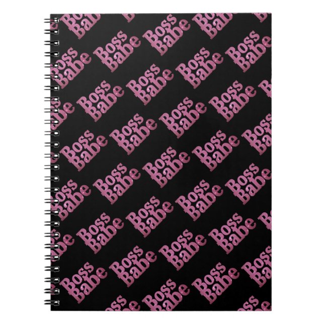 Caderno Espiral Babe do chefe rosa brilhante (Frente)