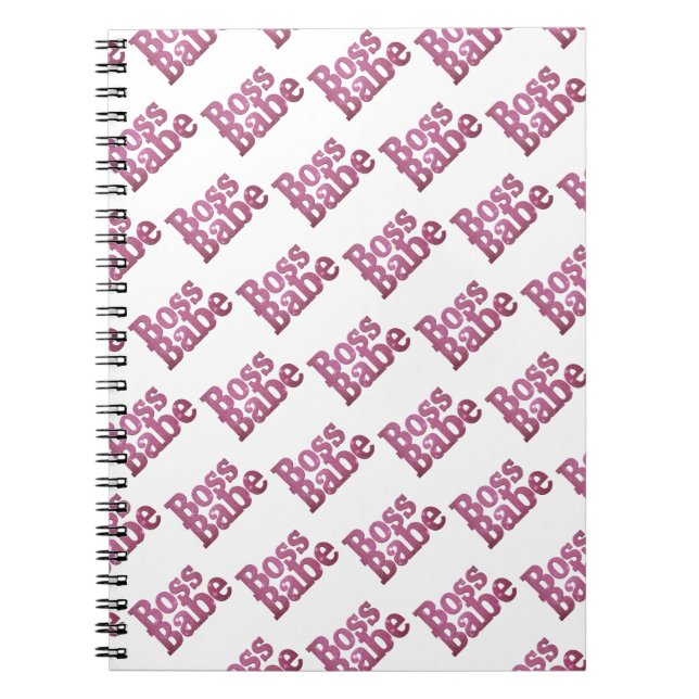Caderno Espiral Babe do chefe rosa brilhante (Frente)