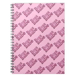 Caderno Espiral Babe do chefe rosa brilhante