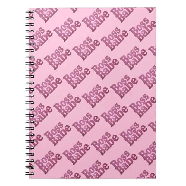 Caderno Espiral Babe do chefe rosa brilhante (Frente)