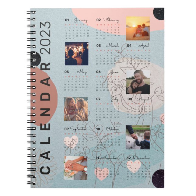 Caderno Espiral Baby Blue 2023 Calendar journal , 6 fotos personal (Frente)