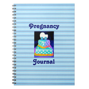 Caderno Espiral Baby Boy Buggy Diário de gravidez com bolos