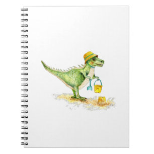 Caderno Espiral Baby Dinosaur T-Rex on the Beach