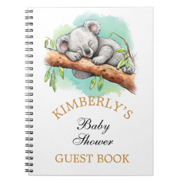 Caderno Espiral Baby Koala Chá de fraldas Personalizado Livro de C