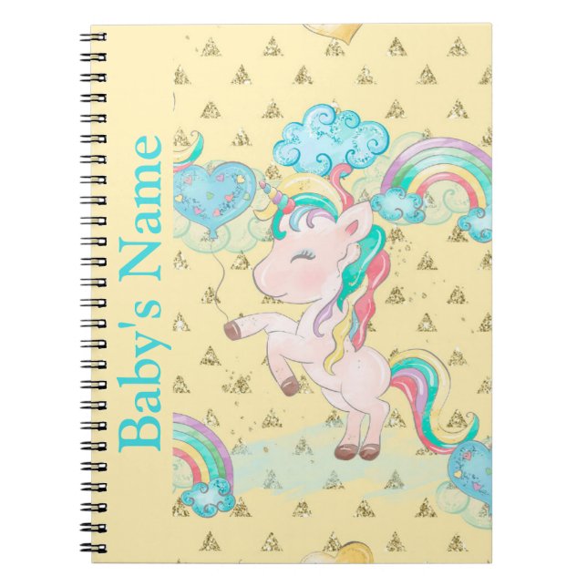 Caderno Espiral Baby Newborn Album Unicorn (Frente)