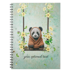 Caderno Espiral Baby Panda sobre o notebook Swing Spiral
