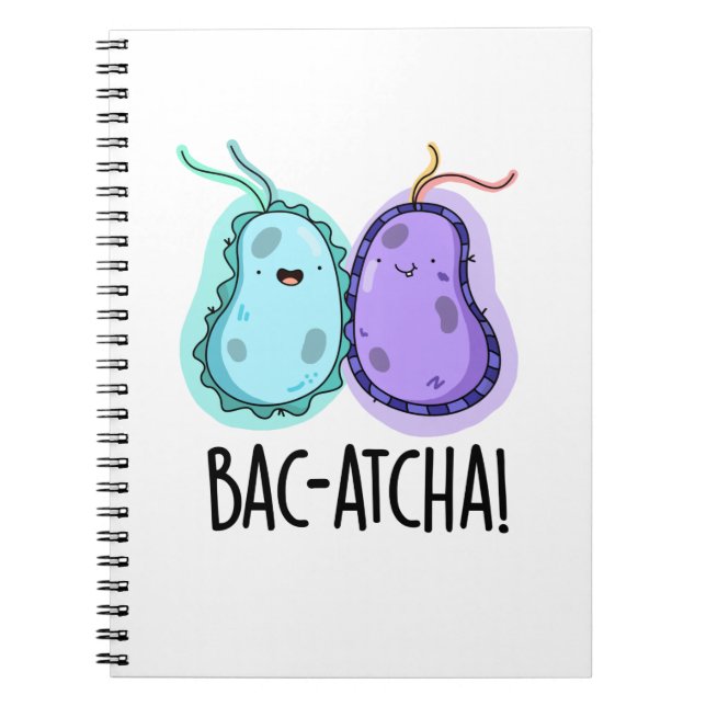 Caderno Espiral Bac-atcha Funny Bacteria Pun (Frente)