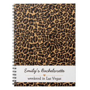 Caderno Espiral Bachelorette Bride Boujee Trendy Leopard Impressão