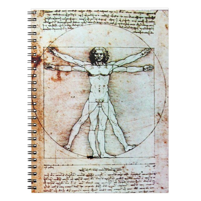 Caderno Espiral Bacia antiga do VITRUVIAN MAN (Frente)