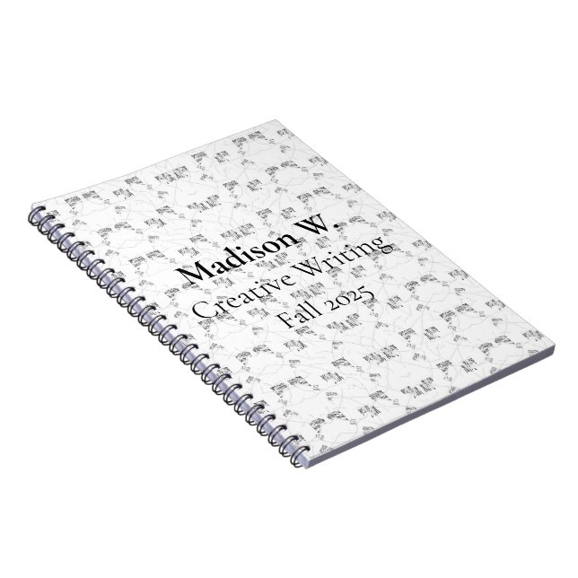 Caderno Espiral Back-to-School Minimal Line Pattern | Summer (Lado Direito)