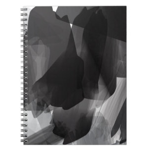 Caderno Espiral Backgroun Abstrato pintado preto e branco escovado
