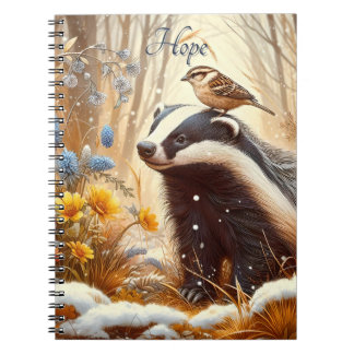 Caderno Espiral Badger e Sparrow Nature Willife Rustic