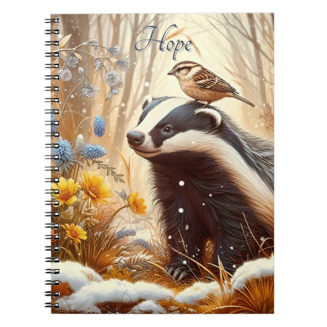 Caderno Espiral Badger e Sparrow Nature Willife Rustic (Frente)