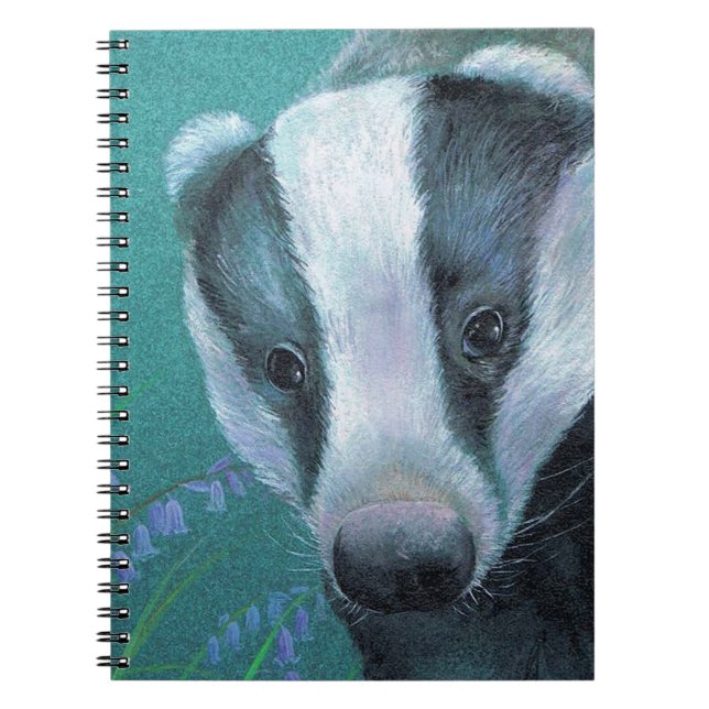 Caderno Espiral Badger no notebook de arte da floresta azul (Frente)