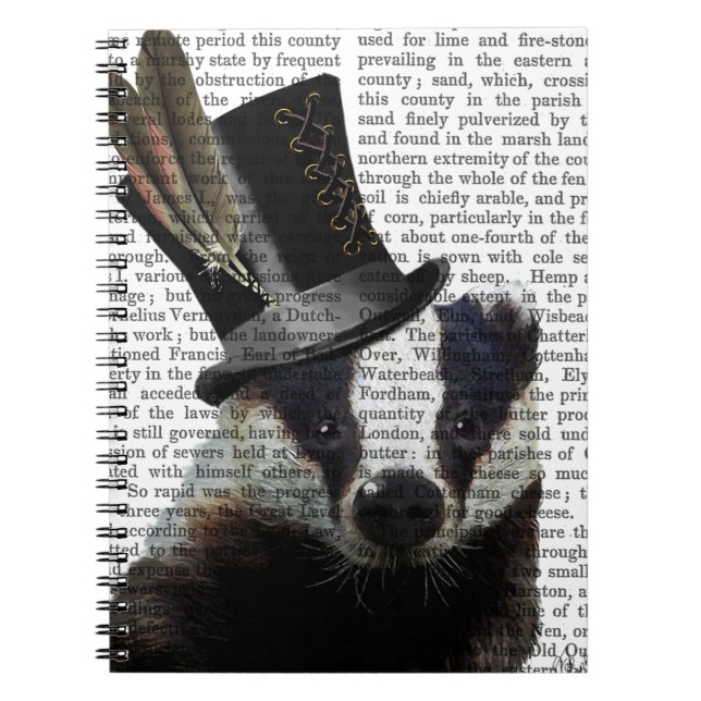 Caderno Espiral Badger Steampunk no Top Hat (Frente)