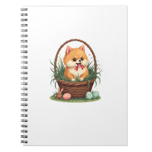 Caderno Espiral Bagunça de Páscoa da Gomi Vintage Cachorro de Pásc