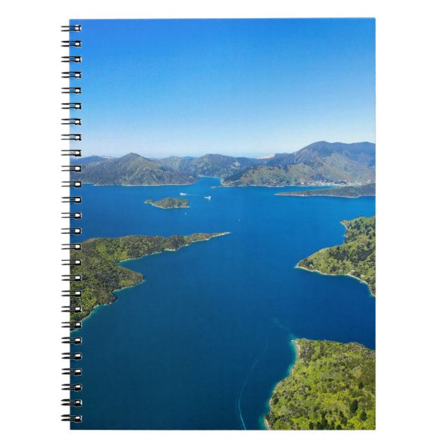 Caderno Espiral Baía de Torea, rainha Charlotte Sound, Marlborough (Frente)