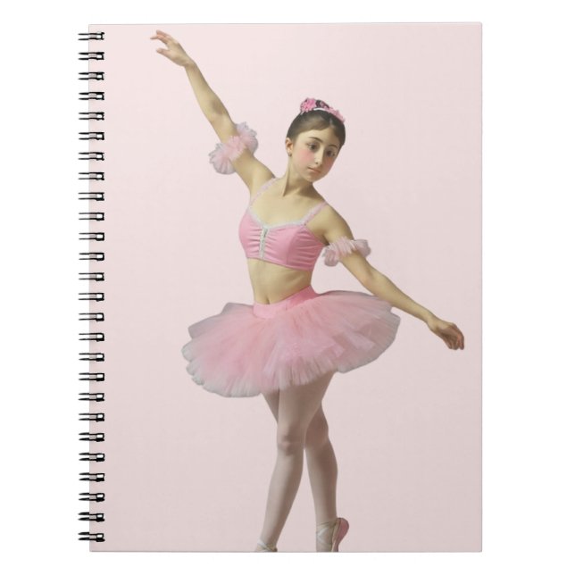 Caderno Espiral Bailarina con tutú rosa (Frente)