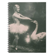 Bailarina e Cisne Fotografia Vintage Falsa