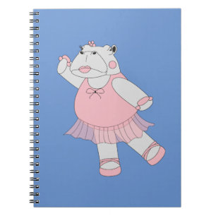 Caderno Espiral Bailarina Hipopótamo Azul illusima