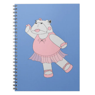 Caderno Espiral Bailarina Hipopótamo Azul illusima