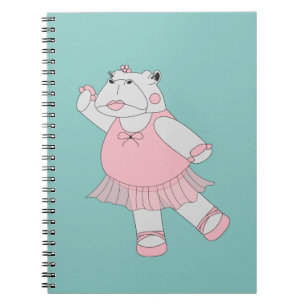 Caderno Espiral Bailarina Hipopótamo ilusima