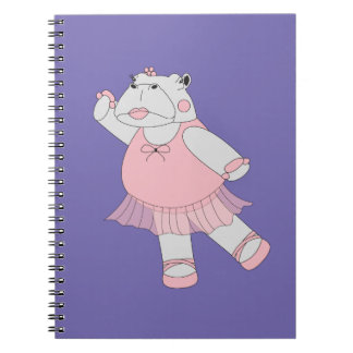 Caderno Espiral Bailarina Hipopótamo Roxo illusima