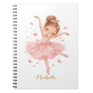 Caderno Espiral Bailarina Princesa Personalizada Fofa e Doce