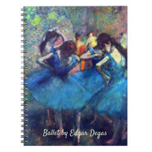 Caderno Espiral Bailarinas em Azul por Edgar Degas, Arte de Balé A