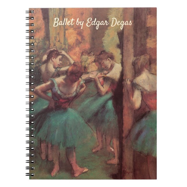 Caderno Espiral Bailarinas, Rosa e Verde de Edgar Degas (Frente)