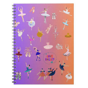 Caderno Espiral Bailarinos de Ballet Elegantes
