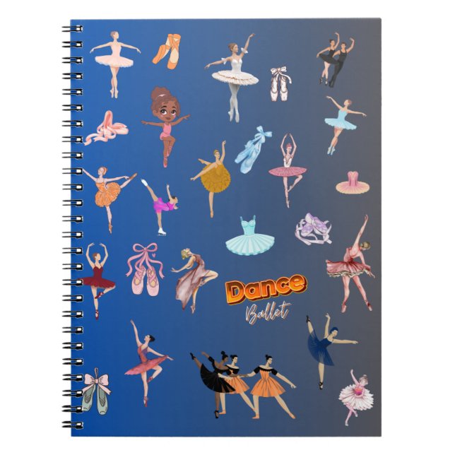Caderno Espiral Bailarinos de Ballet Elegantes (Frente)