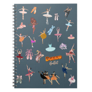 Caderno Espiral Bailarinos de Ballet Elegantes